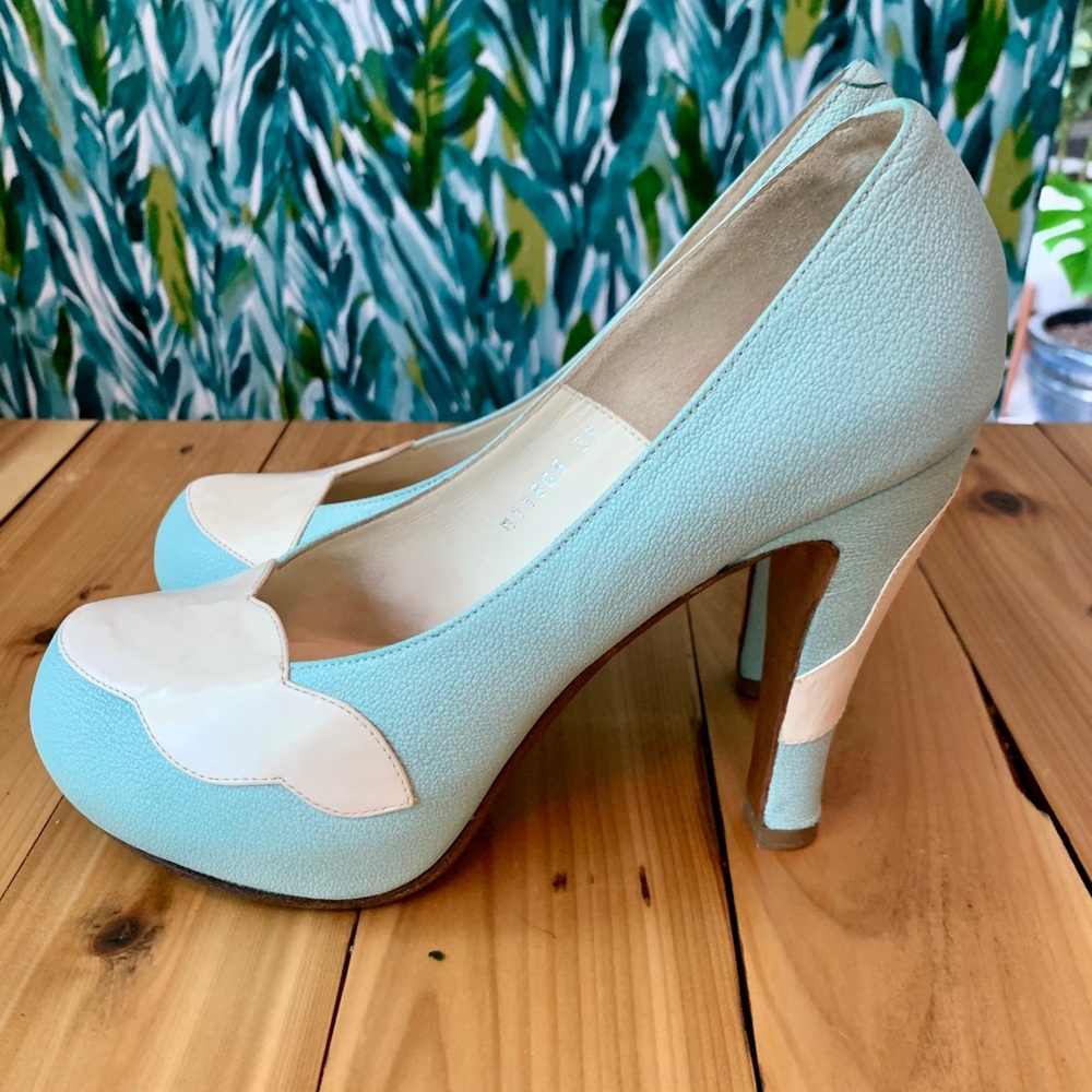 Sky Blue Cloud Michel Perry Pumps - Picture 4 of 7